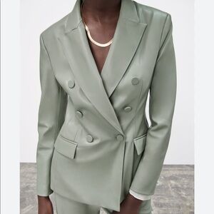 Zara faux leather blazer